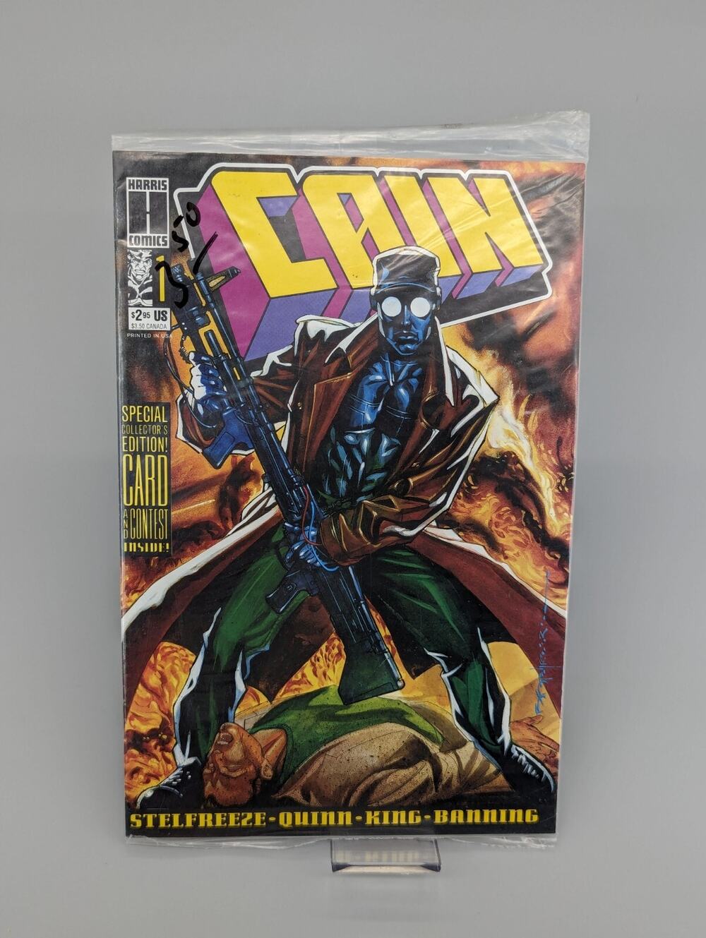 1993 Harris Comics Cain Issue #1 First Printing + Collector's Card Boarded